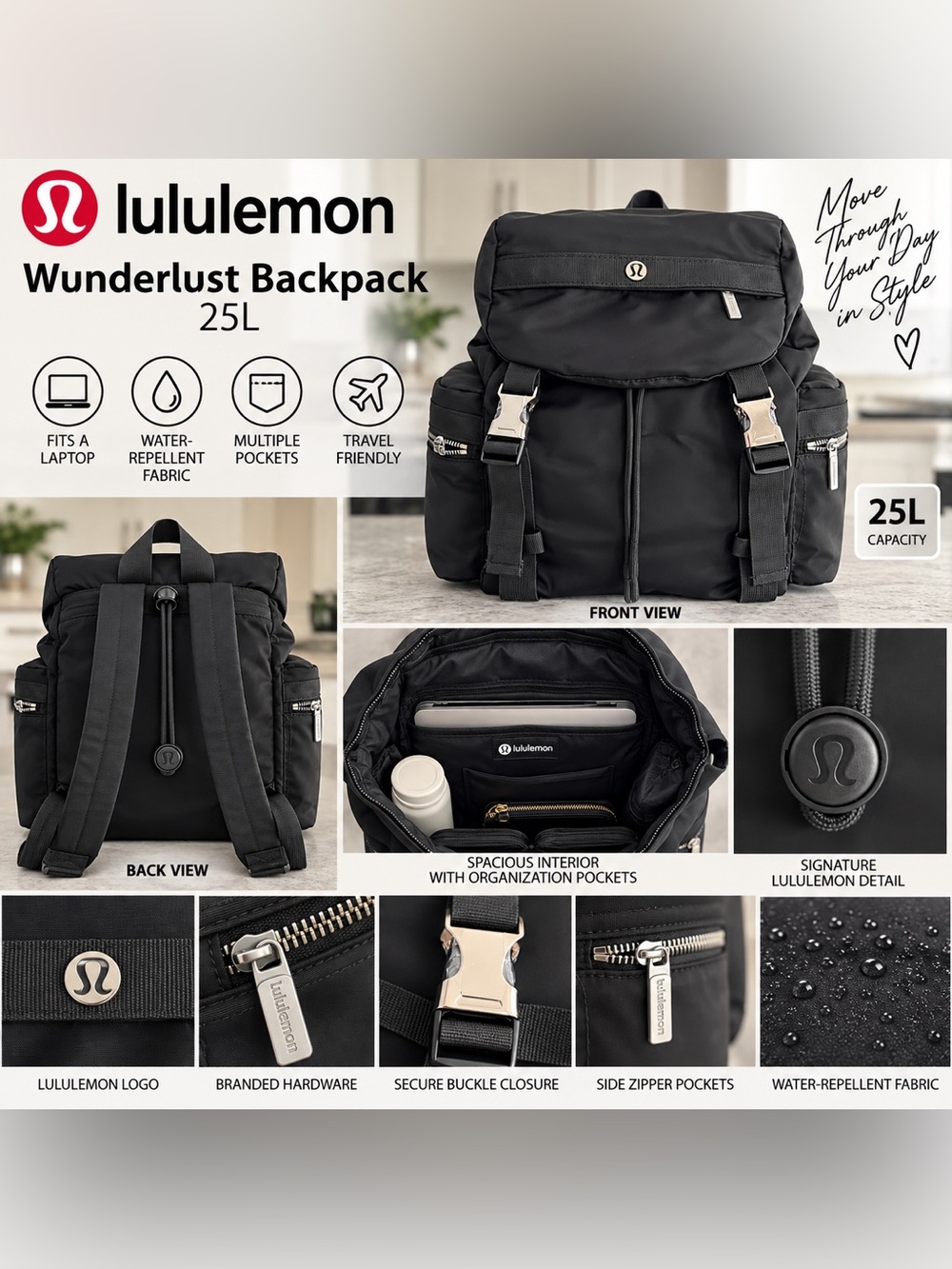 lululemon athletica Wunderlust Backpack in black